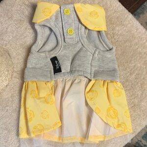 Disney Gray Bodice Yellow Floral Tulle Dress Top for Pets